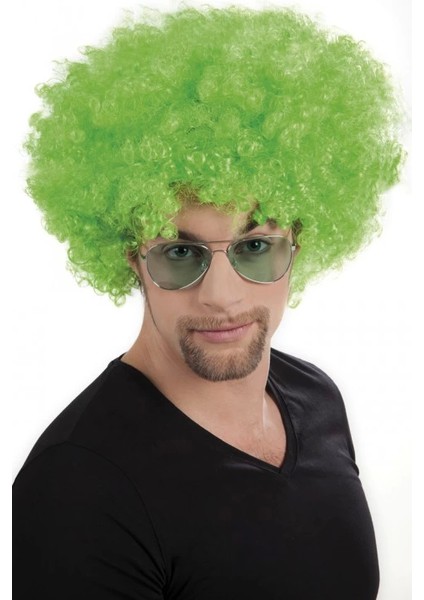 Bfs Nessiworld Yeşil Renk Kıvırcık Afro Bonus Peruk