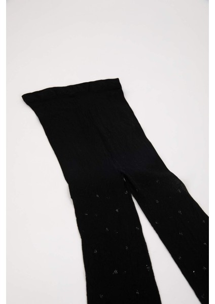 15 Den Kadın Simli Kalpli Külotlu Çorap B5877AXNS