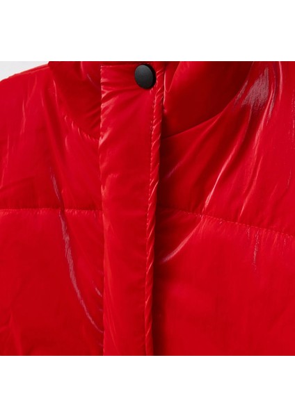 Basic Dik Yaka Kolsuz Şişme Yelek Lila modelleri