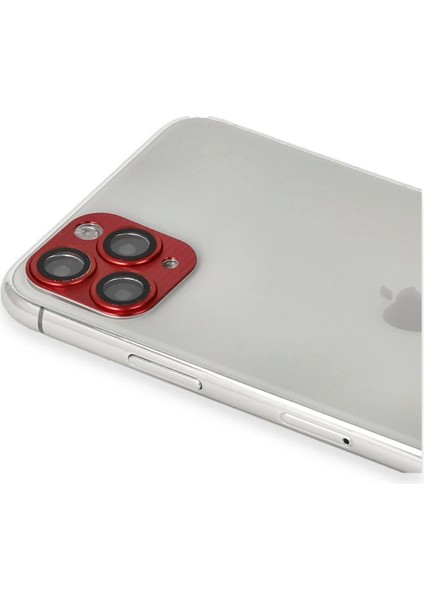 Bfs iPhone 11 Pro Max Pers Alüminyum Kamera Lens - Kırmızı modelleri
