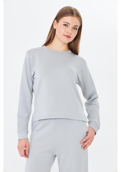 Kadın Modal Kumaş Rahat Kalıp Eşofman Takımı Gri 8509-G fiyatları