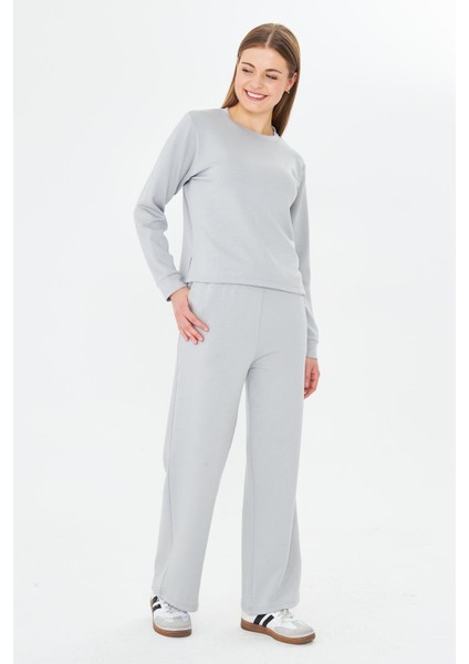 Kadın Modal Kumaş Rahat Kalıp Eşofman Takımı Gri 8509-G modelleri