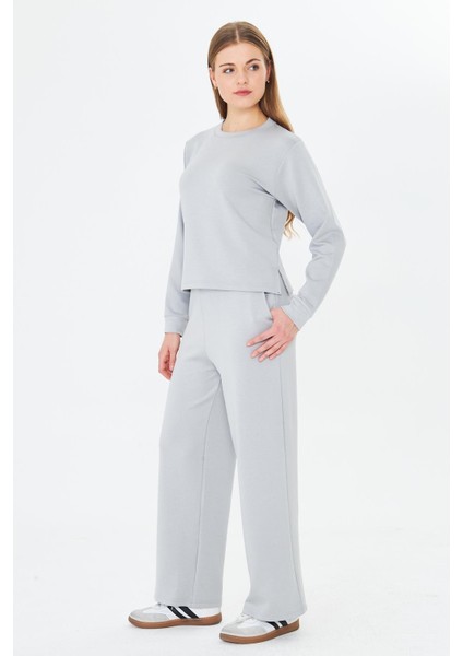 Kadın Modal Kumaş Rahat Kalıp Eşofman Takımı Gri 8509-G fırsatları