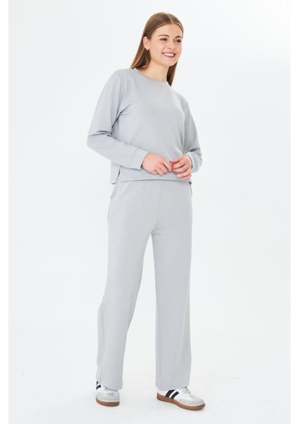 Kadın Modal Kumaş Rahat Kalıp Eşofman Takımı Gri 8509-G indirimleri