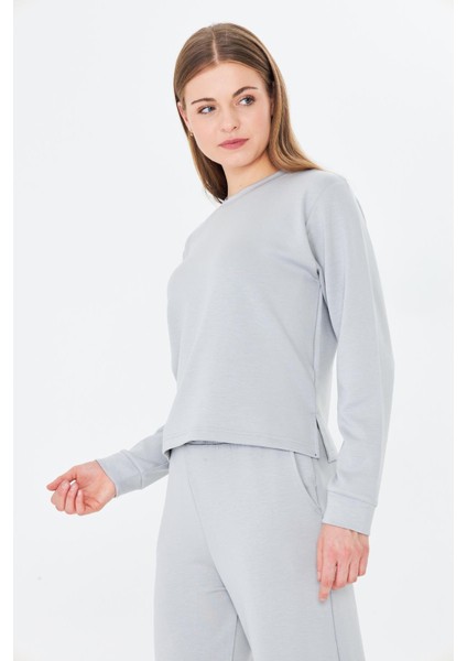 Kadın Modal Kumaş Rahat Kalıp Eşofman Takımı Gri 8509-G