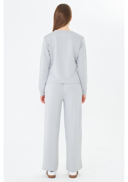 Kadın Modal Kumaş Rahat Kalıp Eşofman Takımı Gri 8509-G
