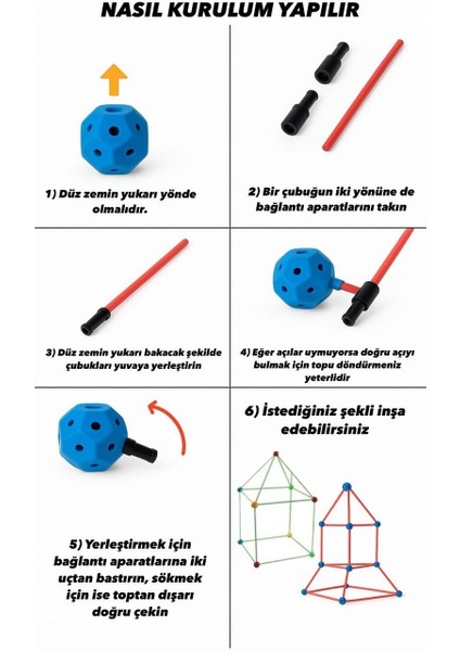 Ailece Oynanan Zeka ve Motor Becerileri Geliştiren Çadır Ev Kurma Oyun Seti, Oyun Çadırı Seti, Çocuklar için 200 Parça İnşaat Seti, Çocuk Oyunu fırsatları