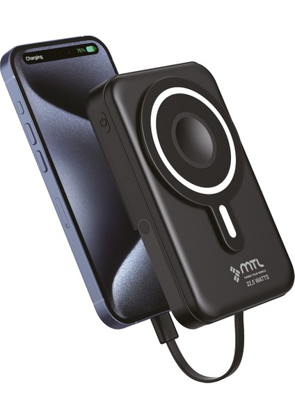 10.000 Mah Kablosuz ve Kablolu Powerbank | Apple Watch ve Airpods Uyumlu 37.5 Watt Standlı Powerbank indirimleri