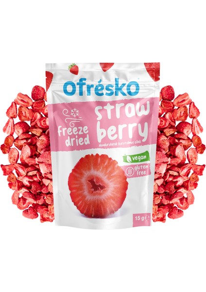 Çilek Kuru Meyve Cipsi 15 gr – İlave Şekersiz & Katkısız - Dondurularak Kurutulmuş Sağlıklı Atıştırmalık – Freeze Dried Çilek