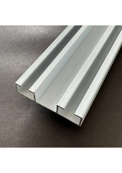 Iki Kanallı Alüminyum Beyaz Perde Rayı (48MM) Düz Ikili Korniş