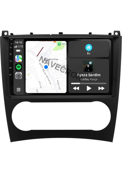 Mercedes C W203 2004-07 9” Uyumlu Android Multimedia Gerçek 4/64 Kablosuz Carplay Geri Görüş Kameralı