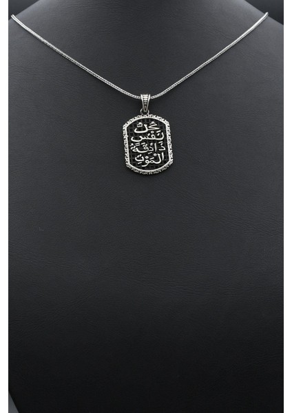 Her Can Ölümü Tadacaktır Yazlı 925 Ayar Gümüş Kolye Zincir 902382 fırsatları