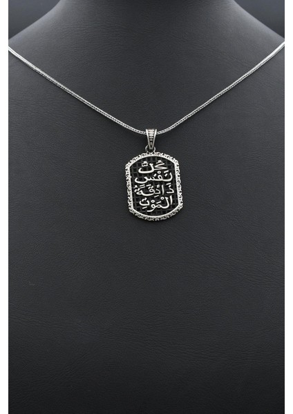 Her Can Ölümü Tadacaktır Yazlı 925 Ayar Gümüş Kolye Zincir 902382 indirimleri