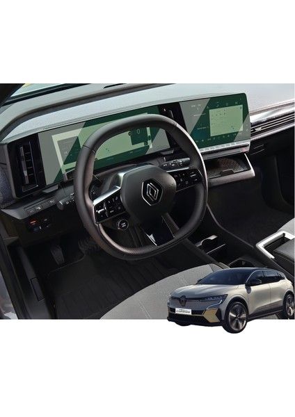 Renault Megane E-Tech (2022-2025) Uyumlu 9" Multimedya ve 12.3" Gösterge Çift Set 9h Nano Ekran Koruyucu