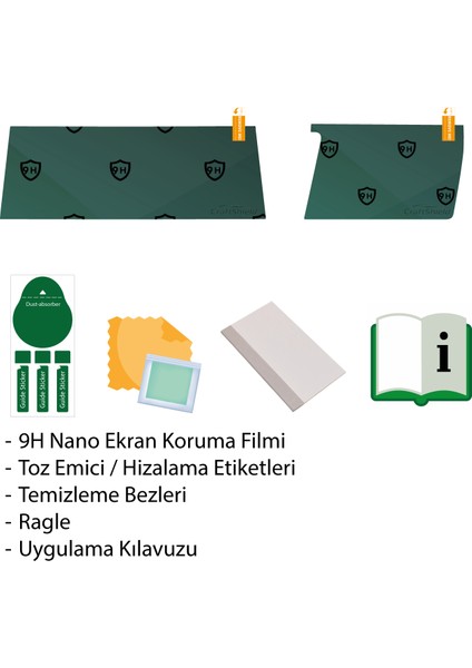 Renault Megane E-Tech (2022-2025) Uyumlu 9" Multimedya ve 12.3" Gösterge Çift Set 9h Nano Ekran Koruyucu fırsatları