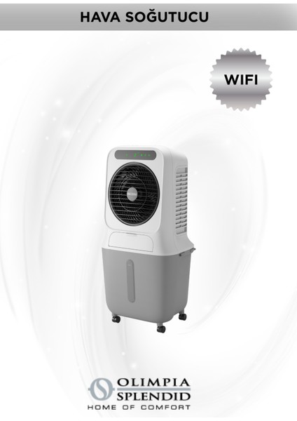 Peler 25 Kablosuz (Wi‑Fi) Hava Soğutucu | 1500 m³/sa, 25 L Depo, Uygulama + Kumandalı, LED Ekran