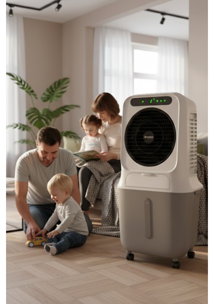 Peler 25 Kablosuz (Wi‑Fi) Hava Soğutucu | 1500 m³/sa, 25 L Depo, Uygulama + Kumandalı, LED Ekran