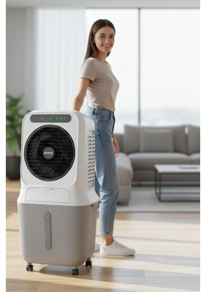 Peler 25 Kablosuz (Wi‑Fi) Hava Soğutucu | 1500 m³/sa, 25 L Depo, Uygulama + Kumandalı, LED Ekran