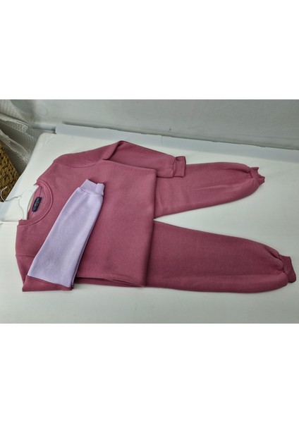 Kız Çocuk King Nakışlı Polar 2'li Eşofman Takımı Gül Kurusu