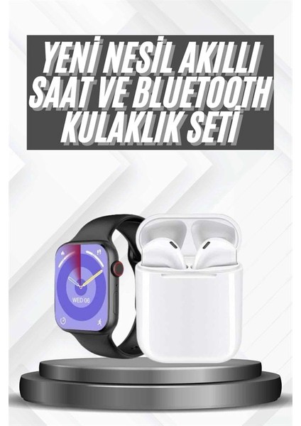 Akıllı Saat Gümüş Kasa Bluetooth Kulaklık Hediyeli Çok Fonksiyonlu Ikili Set fiyatları