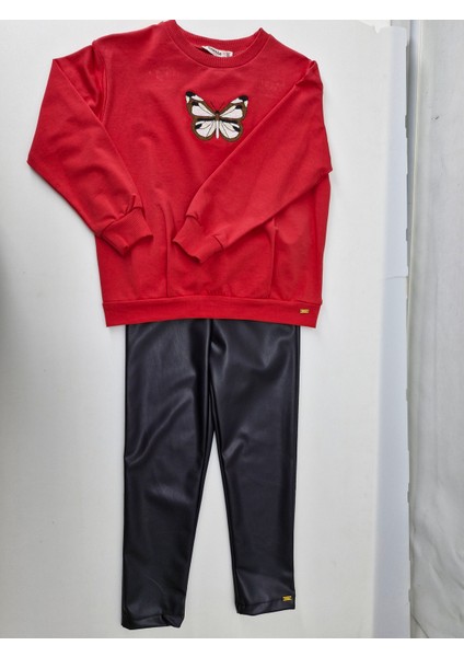 Comix Kız Çocuk Fly Baskılı 2 Iplik Takım 3-6 Yaş Kırmızı-Siyah