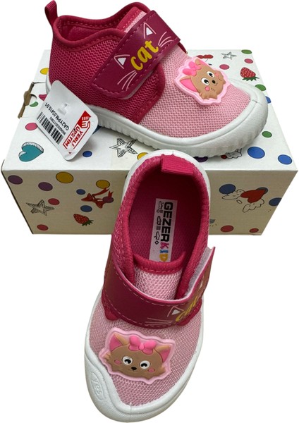 Kız Çocuk Keten,hafif ,yumuşak ve Kaymaz Taban Panduf Ev Kreş Ayakkabısı Kedi Model modelleri