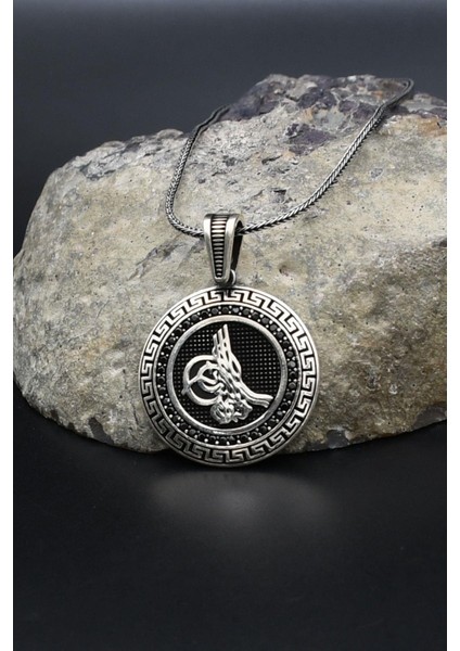 Osmanlı Tuğralı Grek Desenli 925 Ayar Gümüş Kolye Zincir 902383 fiyatları