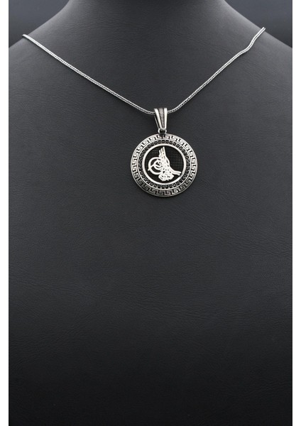 Osmanlı Tuğralı Grek Desenli 925 Ayar Gümüş Kolye Zincir 902383 fırsatları