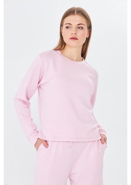 Kadın Modal Kumaş Rahat Kalıp Eşofman Takımı Pembe 8509-P
