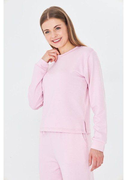 Kadın Modal Kumaş Rahat Kalıp Eşofman Takımı Pembe 8509-P