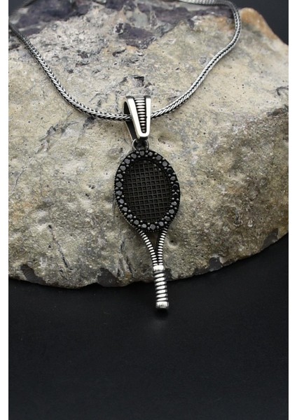 Tenis Raketi 925 Ayar Gümüş Kolye Zincir 902380