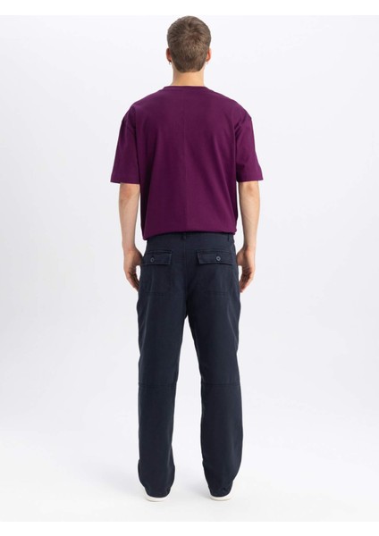 Gabardin Pantolon Baggy Fit Bol Rahat Kesim Cepli Düz Paça B4762AX24SP