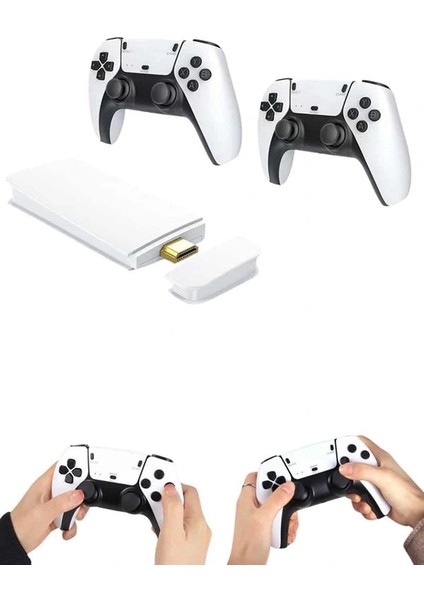 4K Hd Görüntü Kaliteli Retro Game Stick 20000 Oyunlu Çift Kollu Beyaz Game Stick