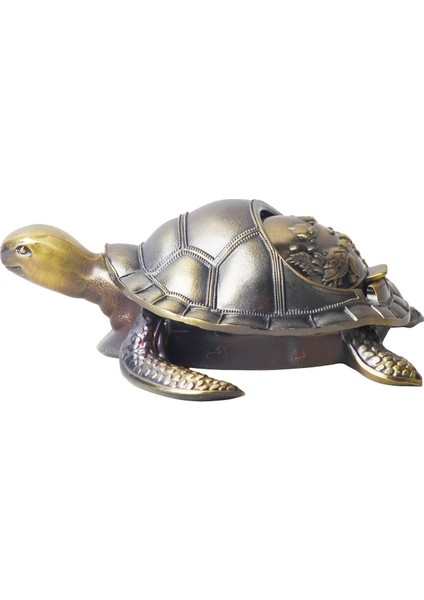 Lüks Işlemeli Metal Kaplumbağa Biblo Tütsülük Rüzgar Geçirmez Küllük Çok Fonksiyonlu Dekoratif Obje fırsatları