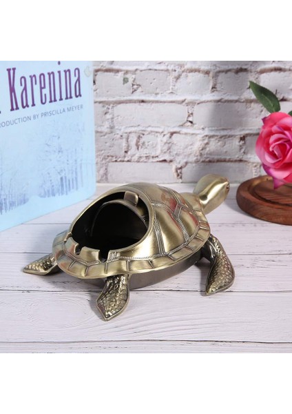 Lüks Işlemeli Metal Kaplumbağa Biblo Tütsülük Rüzgar Geçirmez Küllük Çok Fonksiyonlu Dekoratif Obje indirimleri