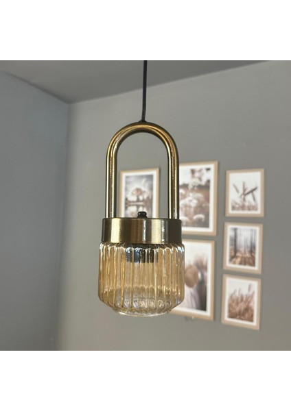 Jerno Cam Bal Rengi Tekli Avize Eskitme Kilit Kafa Başlık Retro Sarkıt Lamba Salon Aydınlatma fiyatları