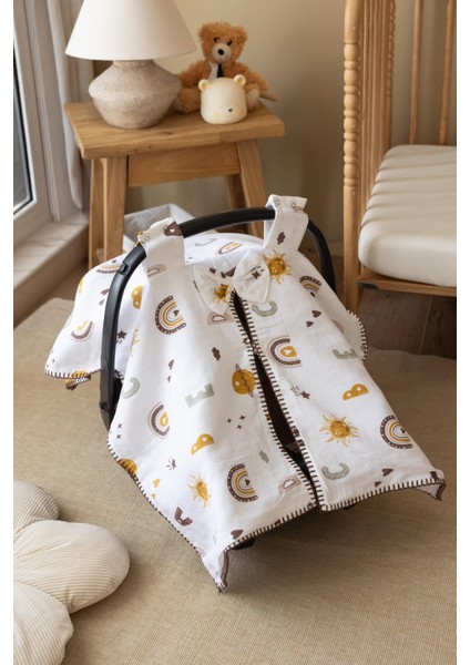 %100 Pamuklu Çift Taraflı Müslin Puset Örtüsü