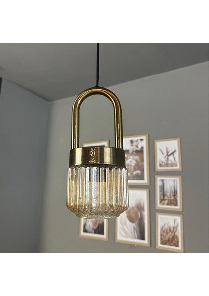 Jerno Cam Bal Rengi Tekli Avize Eskitme Kilit Kafa Başlık Retro Sarkıt Lamba Salon Aydınlatma modelleri