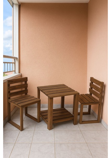 Ahşap Bahçe/balkon Bistro Oturma Takımı