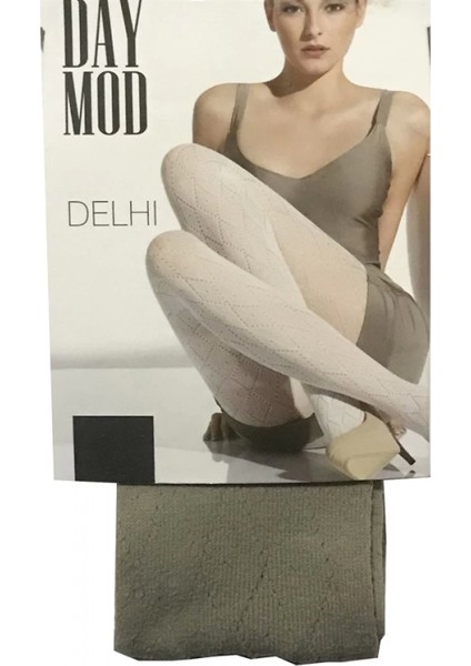 Pilelistore Daymod Kadın Delhi File Desenli Külotlu Çorap