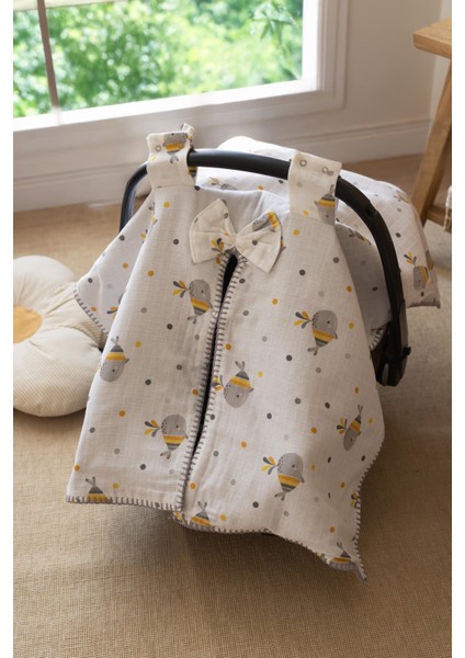 %100 Pamuklu Çift Taraflı Müslin Puset Örtüsü