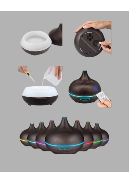 550ML Ultrasonik Hava Nemlendirici ve Aromaterapi Difüzörü modelleri