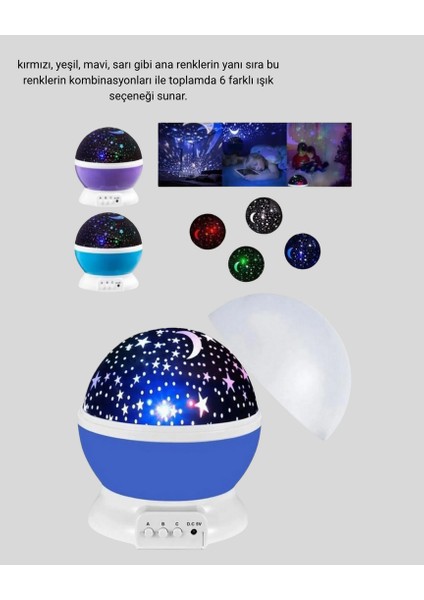 Techmrt Renkli LED Gece Lambası 6 Işık Modlu Çocuk Odası Atmosfer Aydınlatma fırsatları