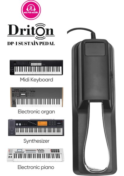 Dp-1 Piyano Org Klavye De Kullanılan Profesyonel Siyah Sustain Pedal modelleri