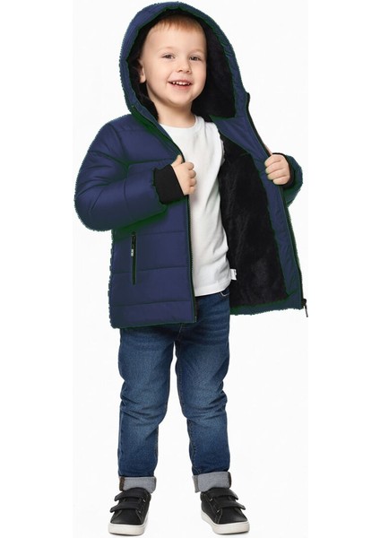 İçi Kürklü Su ve Rüzgar Geçirmez Erkek Çocuk Mont