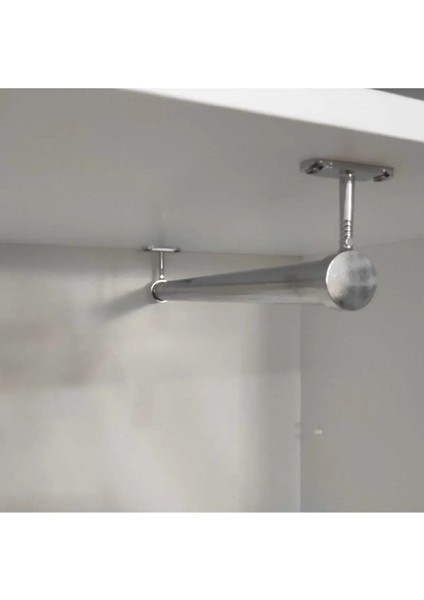 Dolap Içi (32 Cm) Yuvarlak Krom Askı Borusu( Askı Borusu + Flanş + Vida) - 1.kalite fırsatları