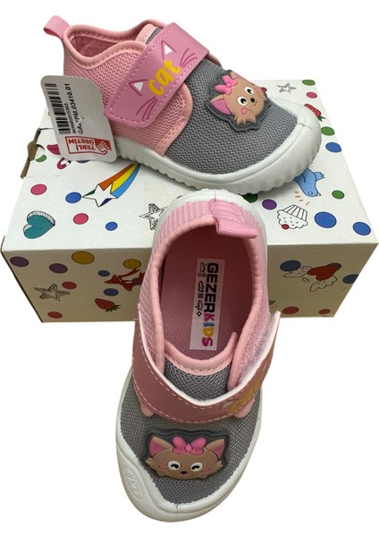 Kız Çocuk Keten,hafif ,yumuşak ve Kaymaz Taban Panduf Ev Kreş Ayakkabısı Kedi Model fiyatları