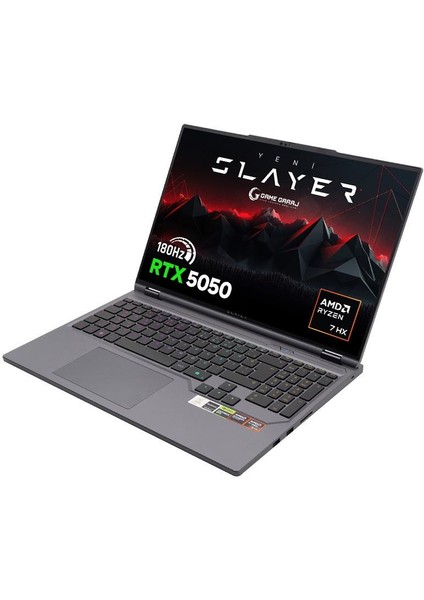 Slayer R7T-5050 C1 Amd Ryzen 7 8840HX 16GB Ram 1tb SSD RTX5050 16" Qhd+ 180Hz IPS Freedos Gaming Laptop modelleri