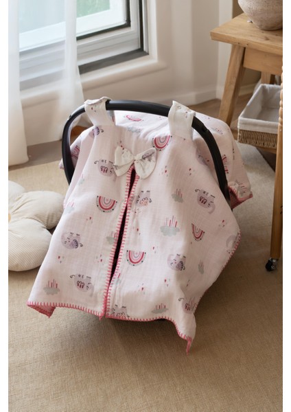 %100 Pamuklu Çift Taraflı Müslin Puset Örtüsü