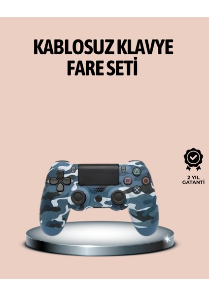 Techmrt Bluetooth Kablosuz Ps4 Gamepad Çift Motorlu Siyah Controller